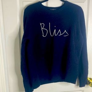 J.Crew Crew neck Navy Blue Bliss Sweater Size M Wool/Nylon/Alpaca blend